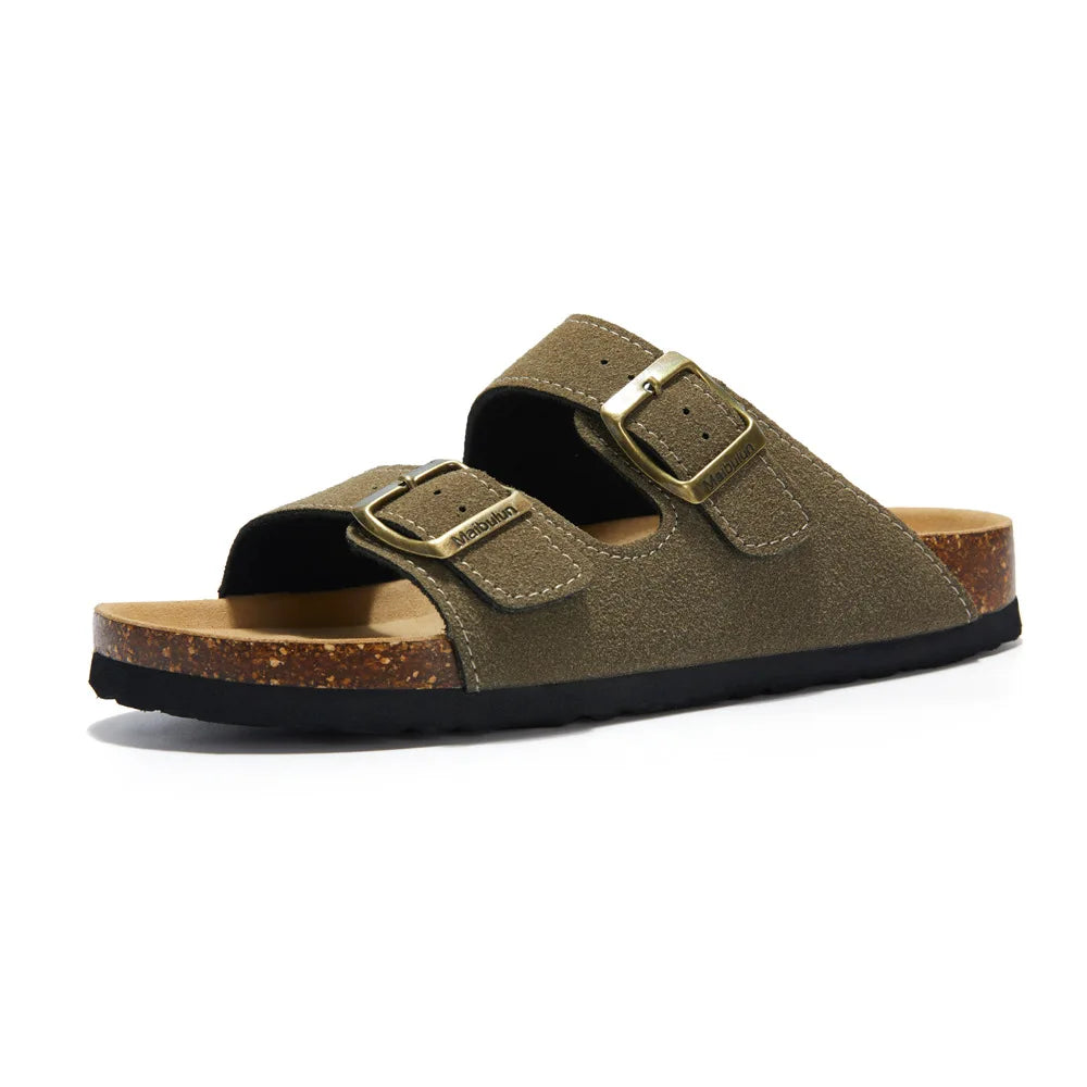 Sandália Masculina Fivela Dupla Verde Oliva Saint James 