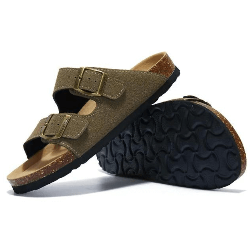 Sandália Masculina Fivela Dupla Verde Oliva Saint James 