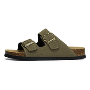 Sandália Masculina Fivela Dupla Verde Oliva Saint James 