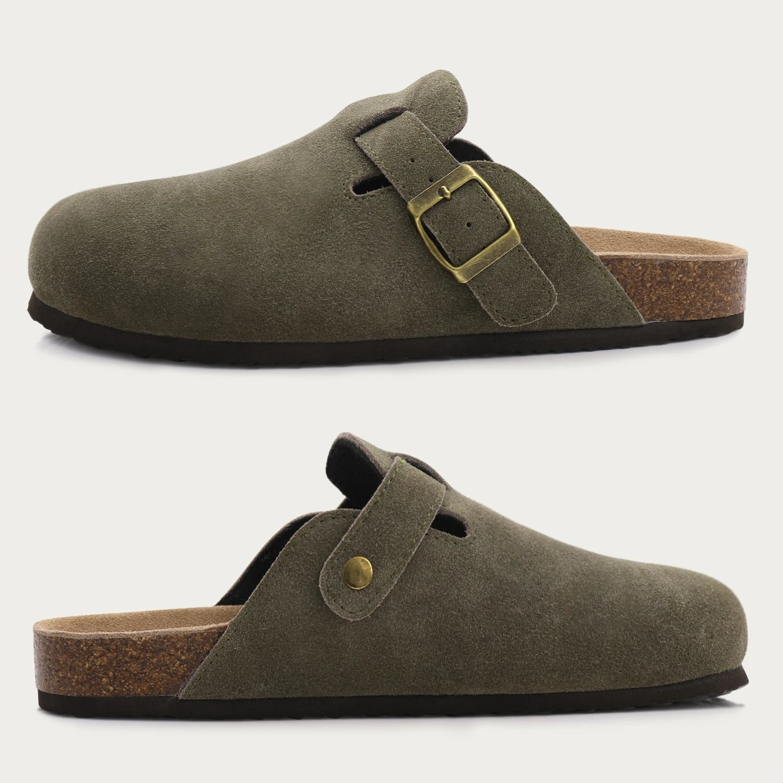Sapato Clog Leve Verde Oliva Old Money Saint James