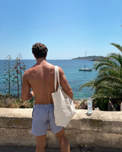 Short de Linho Masculino Praia Azul com Listras Saint James