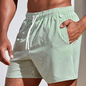 Short de Linho Masculino Praia Verde com Listras Saint James
