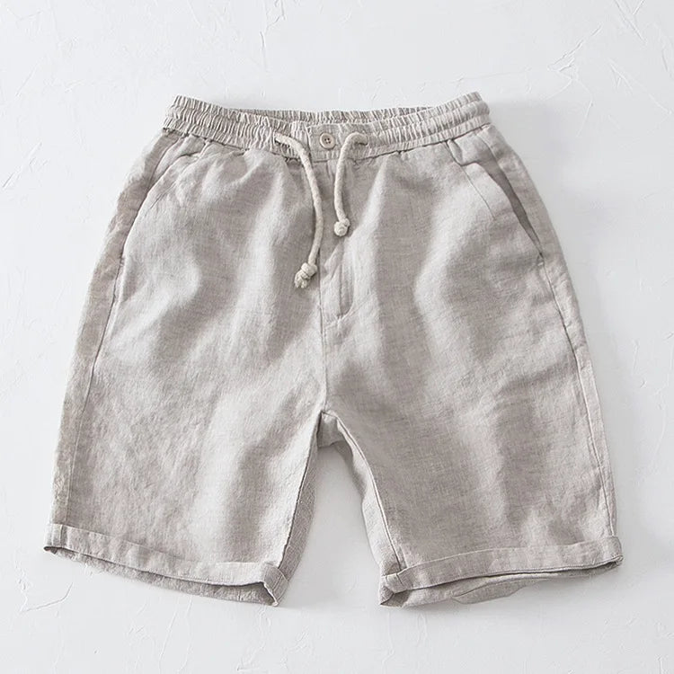 Short de Linho Masculino Praia Bege Saint James