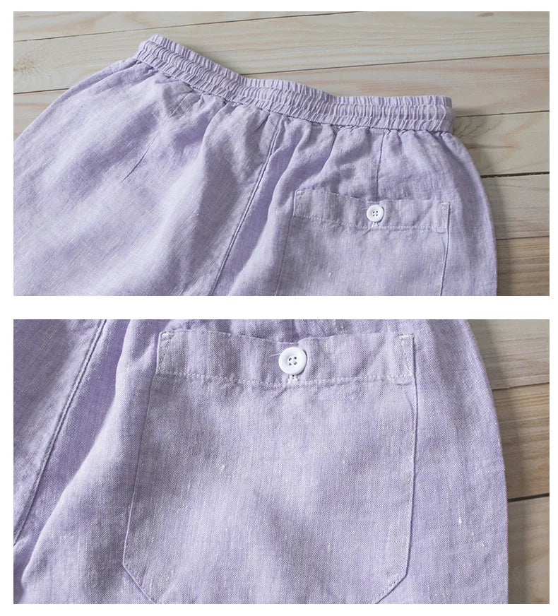 Short de Linho Masculino Praia Lilás Saint James 