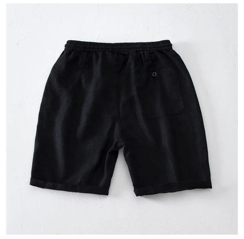 Short de Linho Masculino Praia Preto Saint James