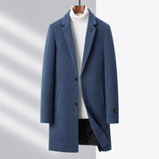 Sobretudo Azul Masculino em Lã Peruana Saint James