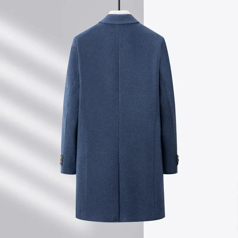 Sobretudo Azul Masculino em Lã Peruana Saint James